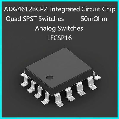 Circuito integrado ADG4612BCPZ con resistencia de encendido de 50 mOhm, interruptores cuádruples SPST de 4 canales y resistencia de encendido máxima de 6.1 Ohms