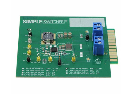 Placa de evaluación del convertidor reductor síncrono de 500mA LM46000PWPEVM para soluciones integradas