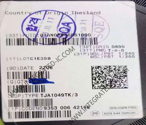 Chip de circuito integrado TJA1049TK transceptor CAN de alta velocidad de 5 Mbps con histéresis del receptor de 300 mV y voltaje de alimentación de 4,75 V ~ 5,25 V