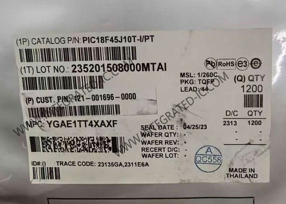 Microcontrolador PIC18F45J10T-I/PT MCU de 8 bits 40MHz con 32 kB de memoria de programa