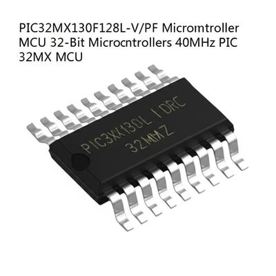 Microcontrolador MCU PIC32MX130F128L-V/PF con 128 kB de Flash, 16 kB de RAM y núcleo MIPS32 M4K a 50 MHz