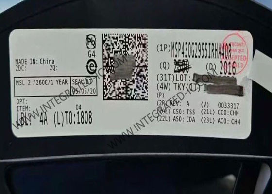 Microcontrolador MCU de 16 bits MSP430G2955IRHA40R con reloj de 16 MHz y 56 kB de memoria de programa