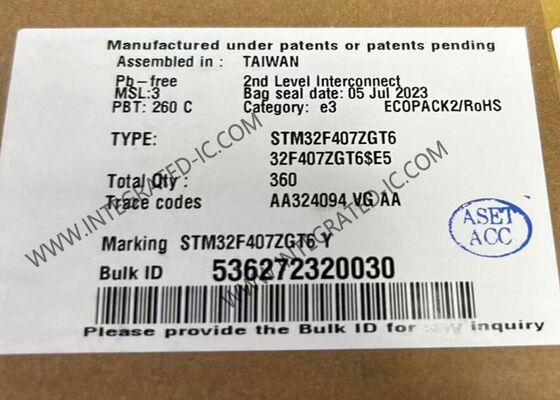 Microcontroladores de 32 bits DE DESTELLO del Solo-corazón del microprocesador STM32F407ZGT6 del circuito integrado 1MB