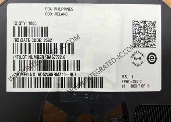 AD5248BRMZ10 256-Posición 10 kOhms I2C Compatible Potenciómetro Digital IC paquete MSOP10