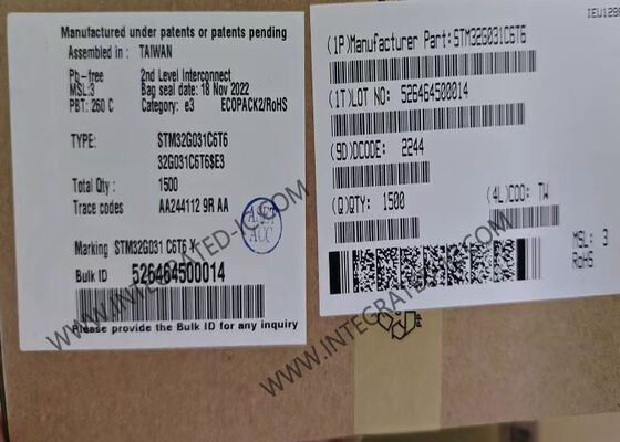 los solos microcontroladores de la base 32Bit saltan el microcontrolador MCU de STM32G031C6T6 48-LQFP