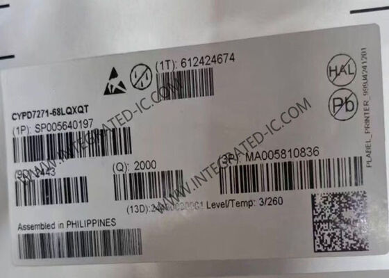 CYPD7271-68LQXQT Chip de circuito integrado con doble puerto de suministro de energía USB-C y controlador DC-DC