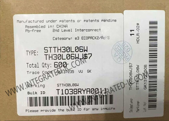 Chip de circuito integrado STTH30L06W 600V 30A Rectificador de recuperación ultra rápido DO-247-2 paquete