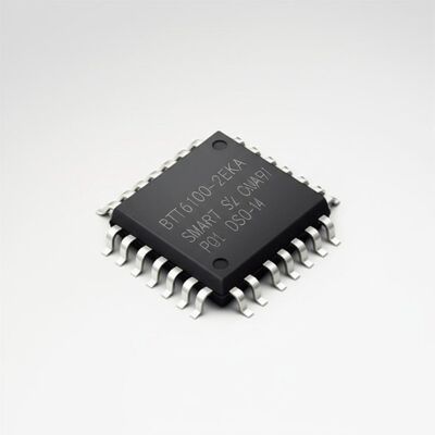 Chip de circuito integrado BTT6100-2EKA Interruptor de potencia de lado alto inteligente de doble canal con 100mOhm Rds On, rango de voltaje de 5V ~ 36V y corriente de salida de 2.2A
