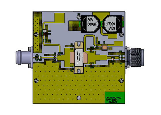 QPD1028LEVB7 Soluciones Integradas 750W 65V Transistor GaN con Entrada RF con Adaptación de Impedancia, Placa de Evaluación