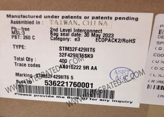 Base LQFP176 de IC 180MHz del microcontrolador del microprocesador STM32F429IIT6 del circuito integrado sola