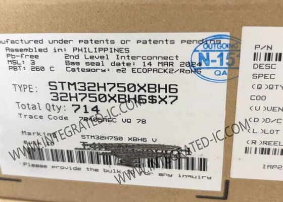 Microcontrolador de 32 bits IC del BRAZO Cortex-M7 del Solo-corazón de 265-TFBGA STM32H750XBH6