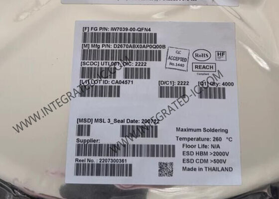 IW7039-00-QFN4 Chip de circuito integrado controlador de retroiluminación LED de 32 canales con alto rango dinámico (HDR) y corriente de salida de 66 mA