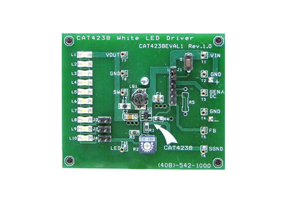 CAT4238AGEVB Soluciones embebidas Panel de evaluación del convertidor de impulso con 10 LEDs apagables