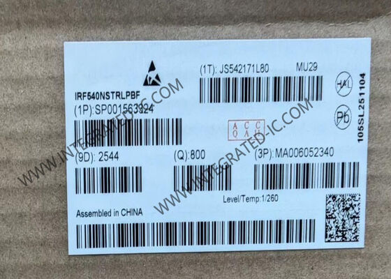 MOSFET de potencia IRF540NSTRLPBF 100V Transistor de canal N único con 33A de corriente de drenaje continua y 44mOhm de resistencia