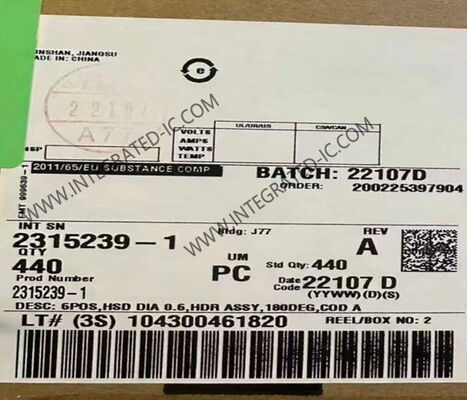 2315239-1 6 Conector de datos HSD para automóviles con posición blindada 100V Montaje vertical de cable a tablero