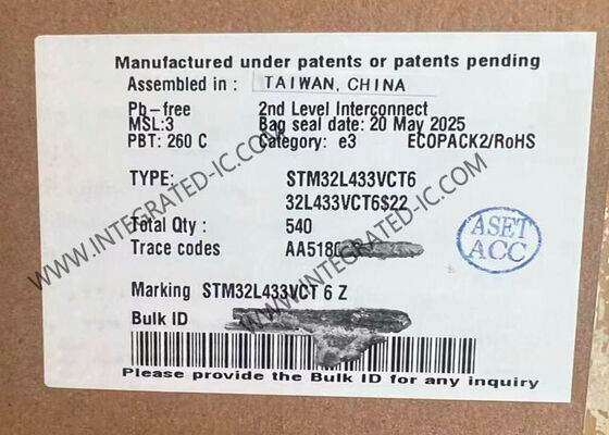 Microcontrolador ARM STM32L433VCT6 MCU de 32 bits de un solo núcleo 80 MHz