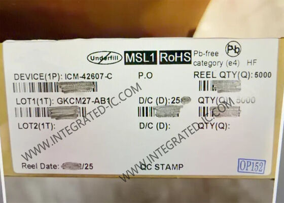 Sensor de movimiento MEMS de alto rendimiento ICM-42607-C de 6 ejes con bajo consumo de energía y resolución ADC de 16 bits