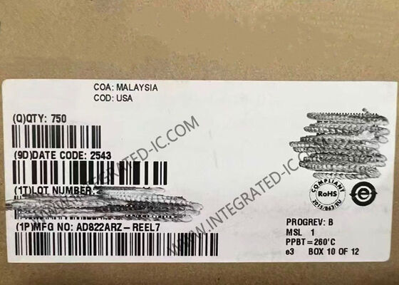 AD822ARZ Amplificador operativo dual de entrada FET de baja potencia con salida SOIC-8 de tren a tren