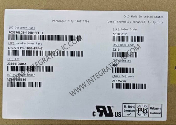 ACS770LCB-100B-PFF-T IC de sensor de corriente totalmente integrado de 1 canal