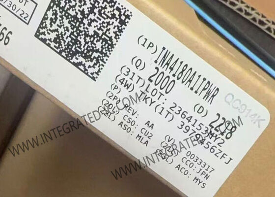 Amplificador de detección de corriente de ancho de banda de 350kHz, canal cuádruple de voltaje de modo común, Chip de circuito integrado INA4180A1IPWR, 26V