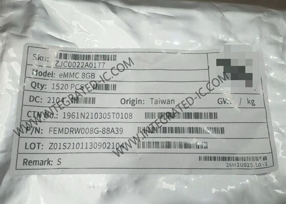 Chip IC de 8 GB eMMC 5.1 NAND Flash Memory con paquete BGA-153 para aplicaciones industriales de amplio rango de temperatura