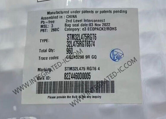 STM32L475RGT6 Microcontrolador MCU de alto rendimiento con memoria flash de 1 MB