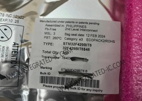 STM32F429BIT6 Microcontrolador MCU de 32 bits de núcleo único de 180 MHz en paquete LQFP208