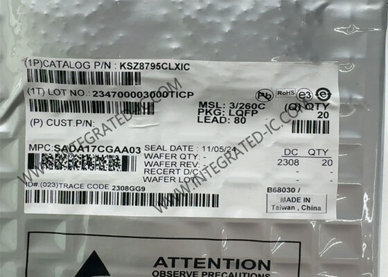 IC Ethernet KSZ8795CLXIC Interruptor Ethernet integrado de 5 puertos con chip Ethernet LQFP-80