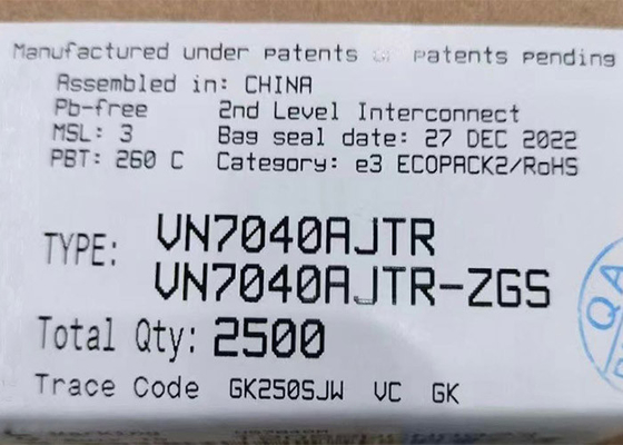 Alto chip CI de IC 40mOhm de los conductores de la carga del microprocesador 24A del circuito integrado del lado VN7040AJTR