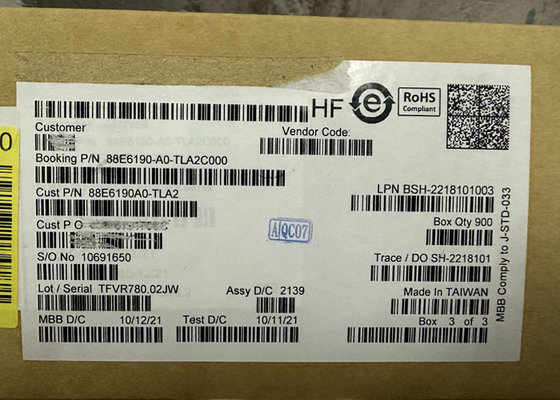 Interfaz de conexión Ethernet 88E6190-A0-TLA2C000 11 puertos Interfaz de conexión Ethernet con conexión BGA