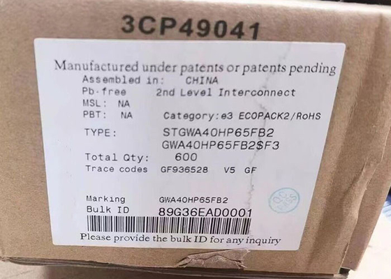 Chip de circuito integrado STGWA40HP65FB2 650V Transistores IGBT de alta velocidad de la serie HB2