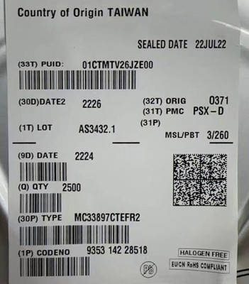 MC33897CTEFR2 Chip de circuito integrado de 500 mV Transceptor de caja de cable único SOIC-14