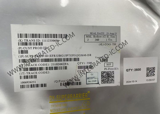 EFR32BG13P732F512GM48-DR CI Bluetooth 2.4 GHz Bluetooth SoC con 19 dBm de potencia de salida y núcleo ARM Cortex M4