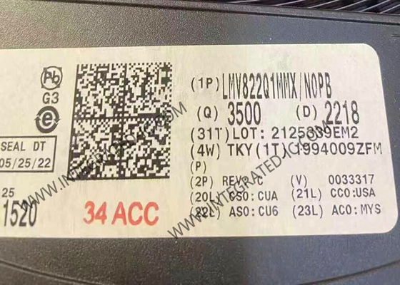 LMV822Q1MMX Chip de circuito integrado automotriz doble 5.5V 5.6MHz 40mA Amplificador operativo RRO