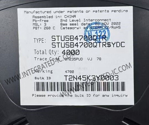 Chip de circuito integrado STUSB4700QTR 400kb/s Controlador de PD USB independiente QFN-24