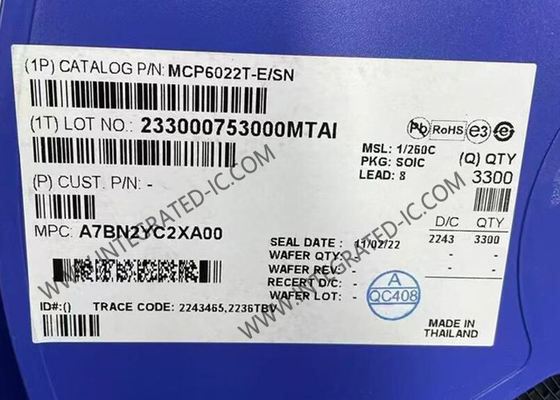 MCP6022T-E/SN Chip de circuito integrado de doble canal de 10 MHz Amplificadores operativos SOIC-8