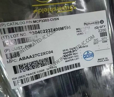 MCP3202-CI/SN Chip de circuito integrado de 12 bits 100kSPS Conversores analógicos a digitales de doble canal