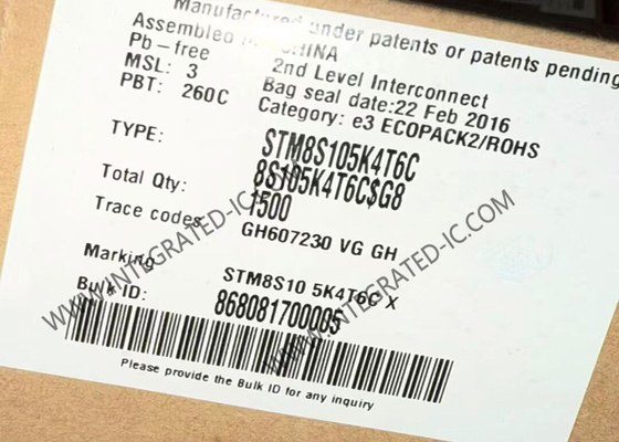 STM8S105K4T6C Microcontrolador MCU Microcontrolador IC de 8 bits 16MHz MCU incrustado LQFP32