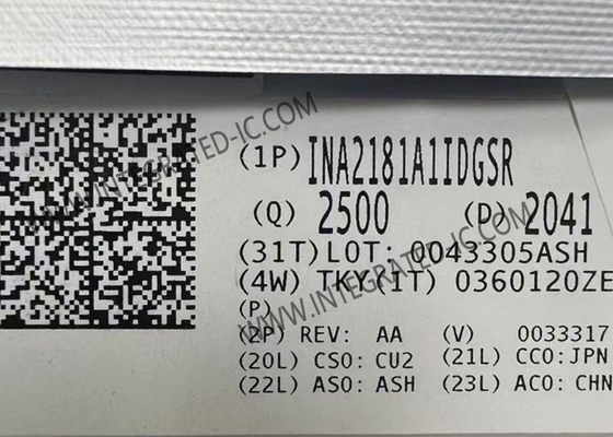 Chip de circuito integrado INA2181A1IDGSR Amplificadores bidireccionales de sentido de corriente de 350 kHz