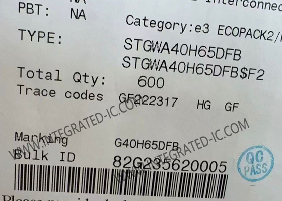 Chip de circuito integrado STGWA40H65DFB Trench Gate Field Stop 650V Transistor IGBT