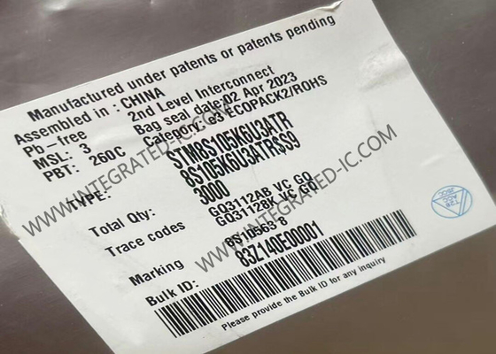 STM8S105K6U3ATR Microcontrolador MCU 16MHz Línea de acceso principal de 8 bits STM8S MCU 32-UFQFN