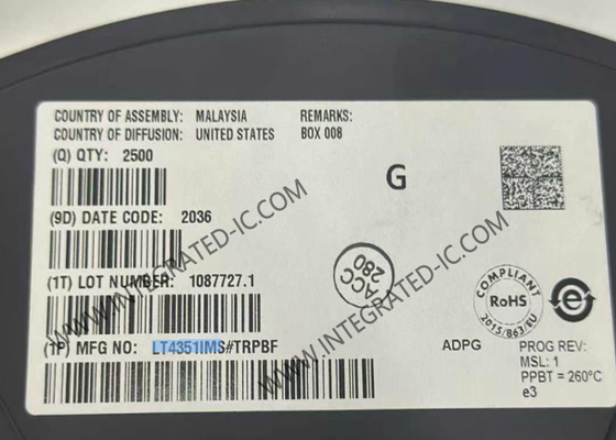LT4351IMS Controlador de circuito integrado con chip o control de red MSOP10 MOSFET Diodo o controlador