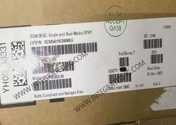 BCM54219SB0IMLG Transceptor Ethernet IC de puerto único con doble medio GPHY QFN64
