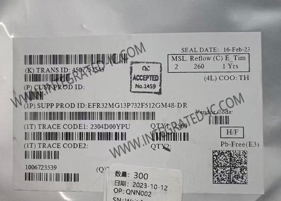 Módulo de comunicación inalámbrica EFR32MG13P732F512GM48-DR Transceptor RF inalámbrico de protocolo múltiple