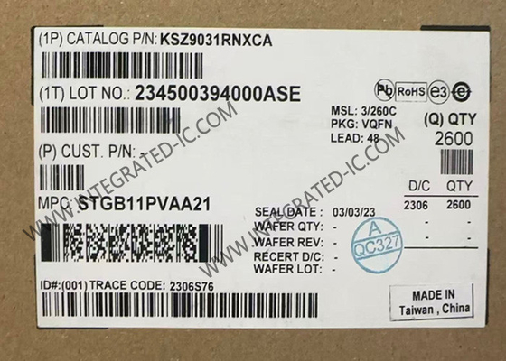 KSZ9031RNXCA Ethernet IC Gigabit Ethernet Transceiver QFN48 PHYs de Ethernet de triple velocidad