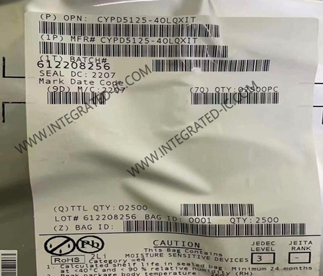 CYPD5125-40LQXIT Chip de circuito integrado controlador de puertos USB de alta velocidad tipo C