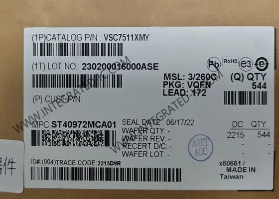 VSC7511XMY Ethernet IC 1.2V 4 puertos de capa 2 Gigabit Ethernet Switch en el paquete VQFN-172