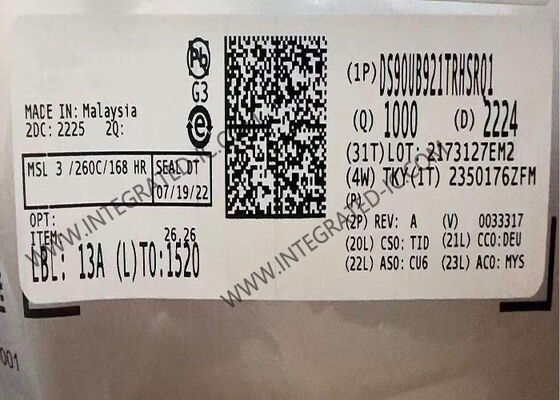 Chip de circuito integrado DS90UB921TRHSRQ1 Serializador FPD-Link III de color de 24 bits a 96 MHz