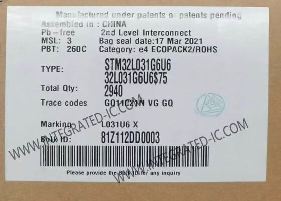 STM32L031G6U6 Microcontrolador MCU de 32 bits de energía ultrabaja