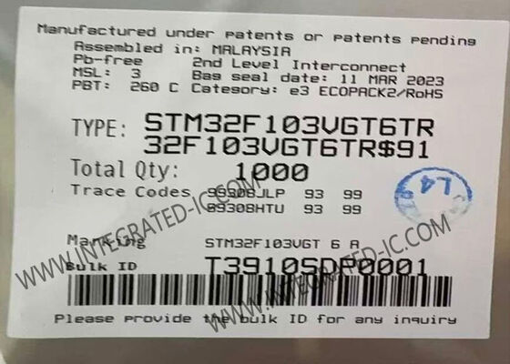 STM32F103VGT6TR Microcontrolador MCU de 1 MB Microcontroladores flash de 32 bits MCU de un solo núcleo